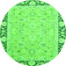 Round Oriental Green Traditional Rug, abs2615grn