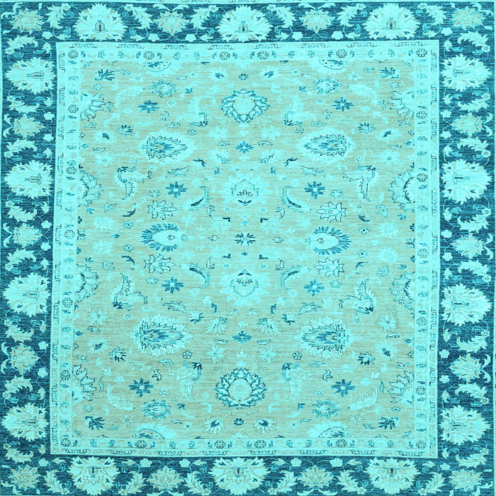 Square Oriental Light Blue Traditional Rug, abs2615lblu