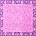 Square Machine Washable Oriental Pink Traditional Rug, wshabs2615pnk