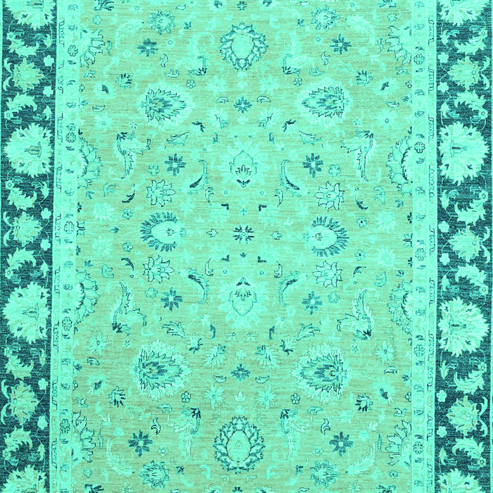 Machine Washable Oriental Turquoise Traditional Area Rugs, wshabs2615turq