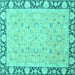 Square Oriental Turquoise Traditional Rug, abs2615turq