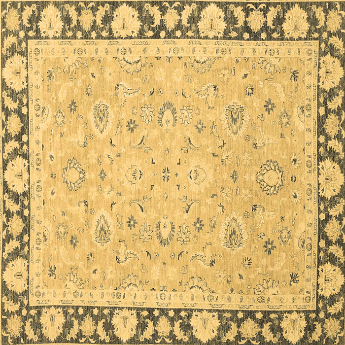 Square Oriental Brown Traditional Rug, abs2615brn