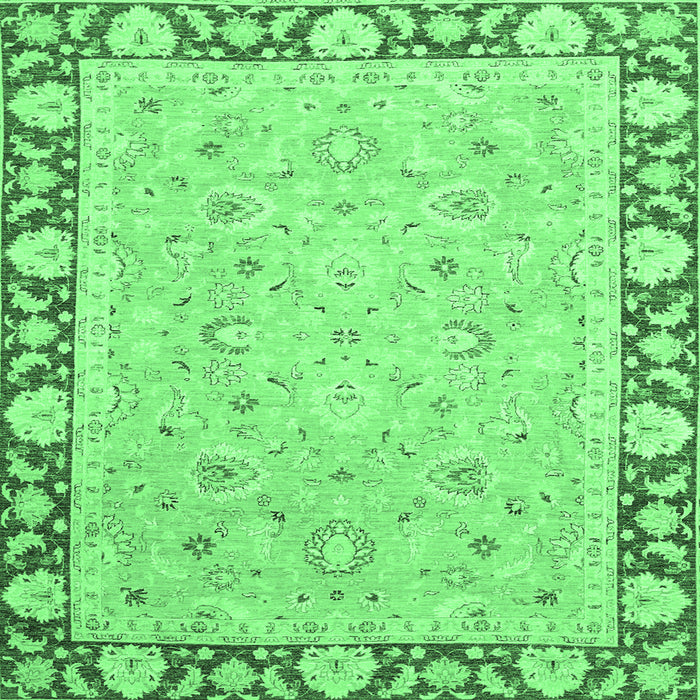 Square Oriental Emerald Green Traditional Rug, abs2615emgrn