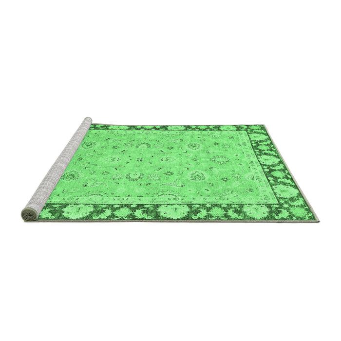Sideview of Machine Washable Oriental Emerald Green Traditional Area Rugs, wshabs2615emgrn