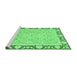 Sideview of Machine Washable Oriental Emerald Green Traditional Area Rugs, wshabs2615emgrn