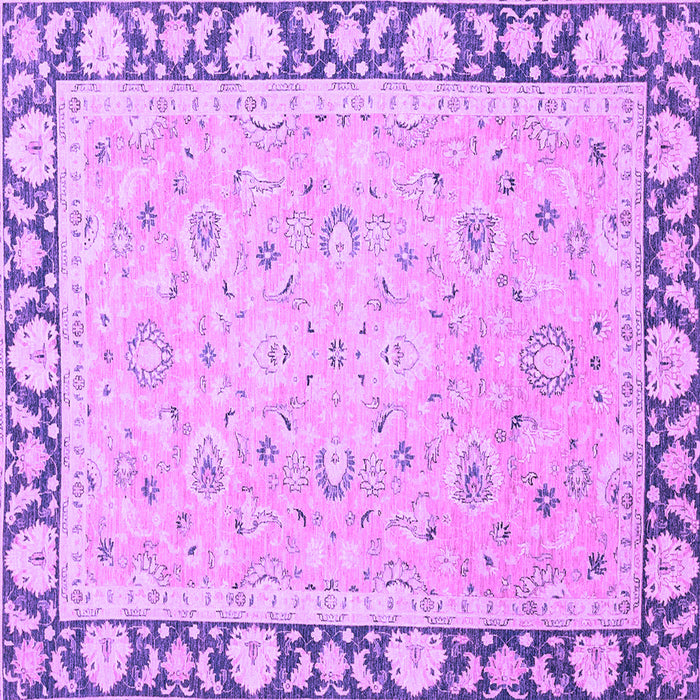 Square Machine Washable Oriental Purple Traditional Area Rugs, wshabs2615pur