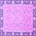 Square Machine Washable Oriental Purple Traditional Area Rugs, wshabs2615pur