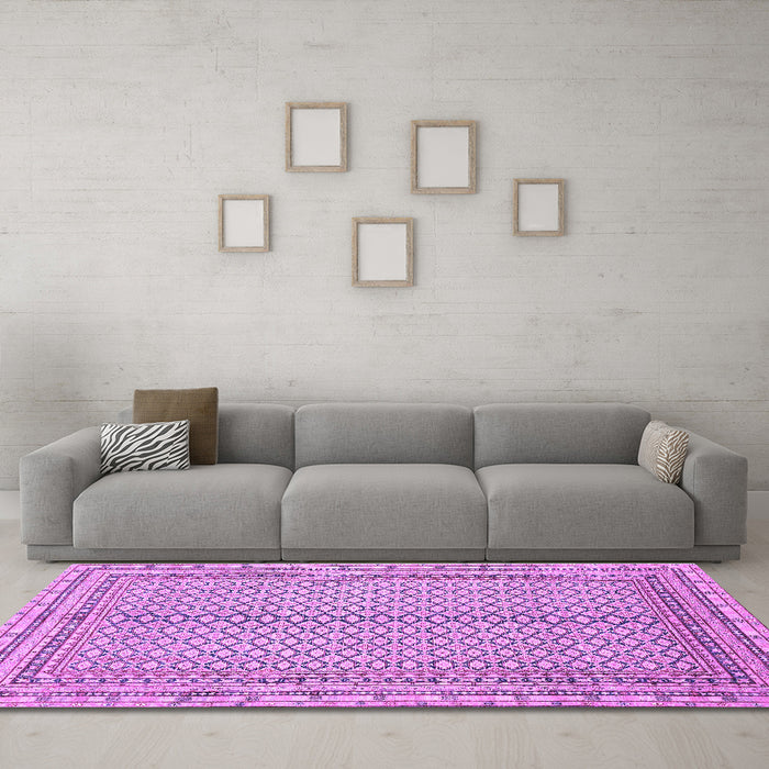 Machine Washable Abstract Purple Modern Area Rugs in a Living Room, wshabs2616pur