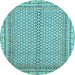 Round Abstract Light Blue Modern Rug, abs2616lblu