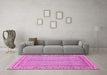 Machine Washable Abstract Pink Modern Rug in a Living Room, wshabs2616pnk