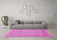 Machine Washable Abstract Pink Modern Rug, wshabs2616pnk