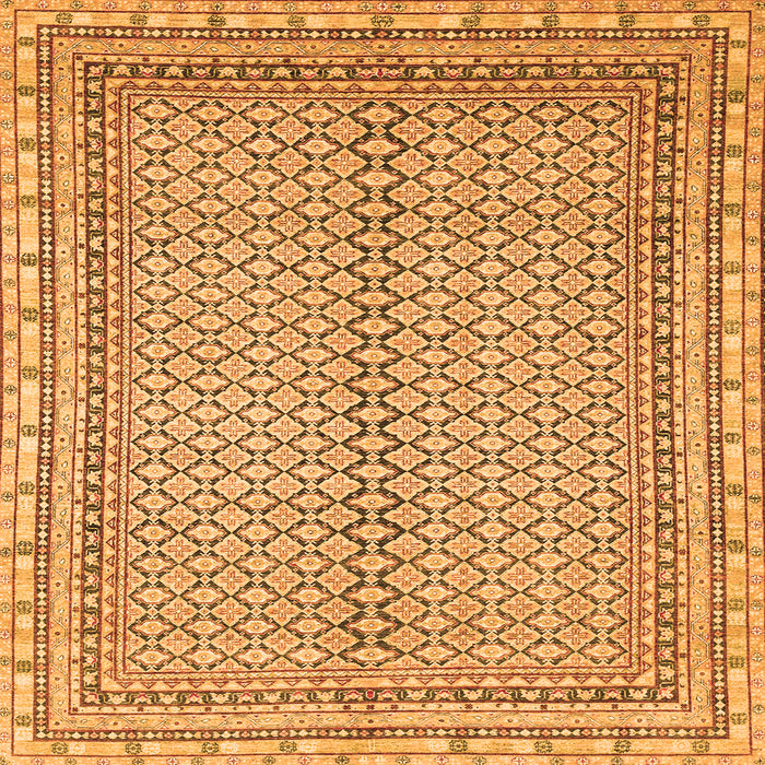 Square Machine Washable Abstract Orange Modern Area Rugs, wshabs2616org