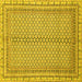 Square Abstract Yellow Modern Rug, abs2616yw