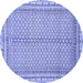 Round Machine Washable Abstract Blue Modern Rug, wshabs2616blu