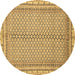 Round Abstract Brown Modern Rug, abs2616brn