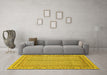 Machine Washable Abstract Yellow Modern Rug in a Living Room, wshabs2616yw