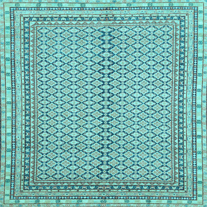 Square Abstract Light Blue Modern Rug, abs2616lblu