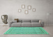 Machine Washable Abstract Turquoise Modern Area Rugs in a Living Room,, wshabs2616turq