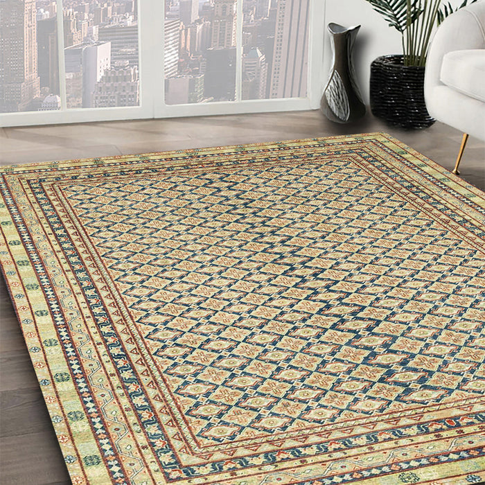 Abstract Brown Modern Rug in Family Room, abs2616