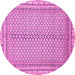 Round Machine Washable Abstract Pink Modern Rug, wshabs2616pnk