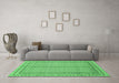 Machine Washable Abstract Emerald Green Modern Area Rugs in a Living Room,, wshabs2616emgrn