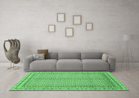 Machine Washable Abstract Emerald Green Modern Rug, wshabs2616emgrn