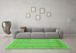 Machine Washable Abstract Green Modern Area Rugs in a Living Room,, wshabs2616grn