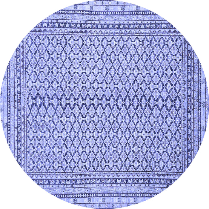 Round Abstract Blue Modern Rug, abs2616blu