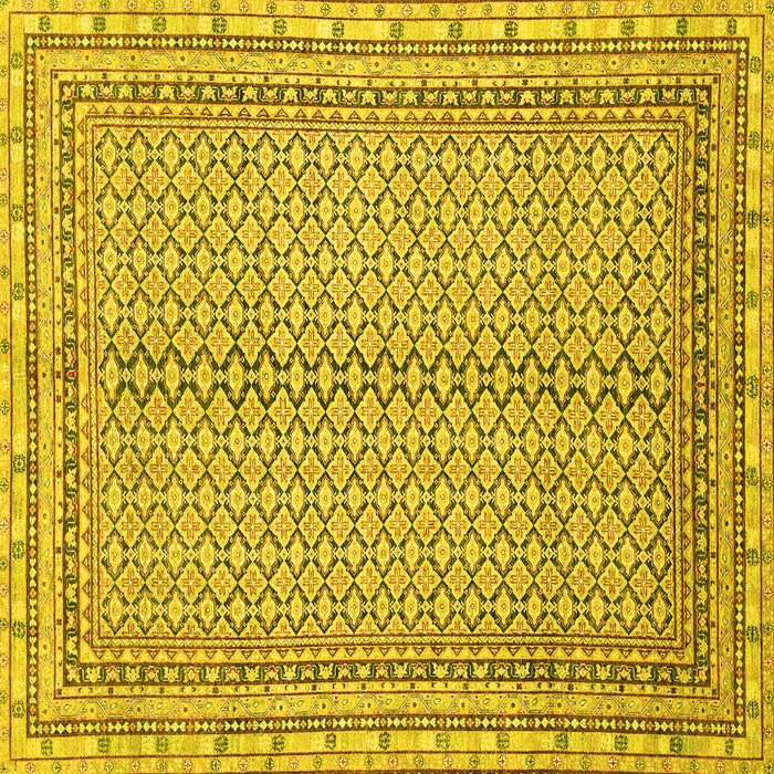 Square Machine Washable Abstract Yellow Modern Rug, wshabs2616yw