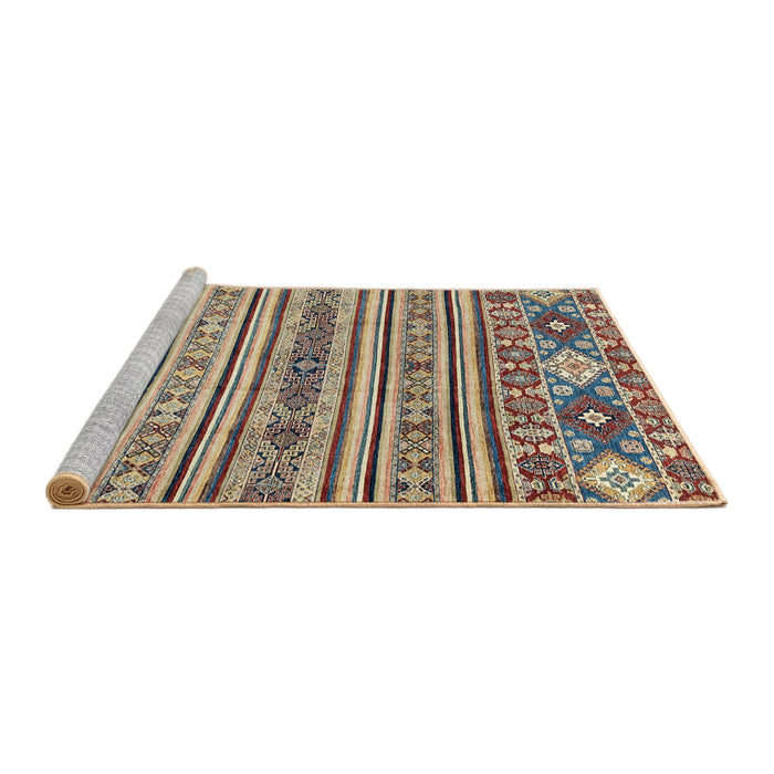 Sideview of Machine Washable Abstract Brown Rug, wshabs2617