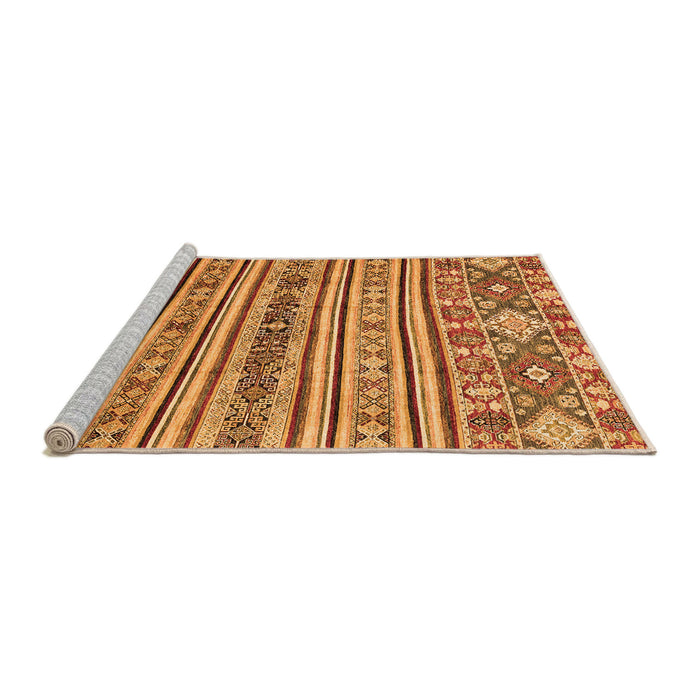 Sideview of Machine Washable Abstract Orange Modern Area Rugs, wshabs2617org