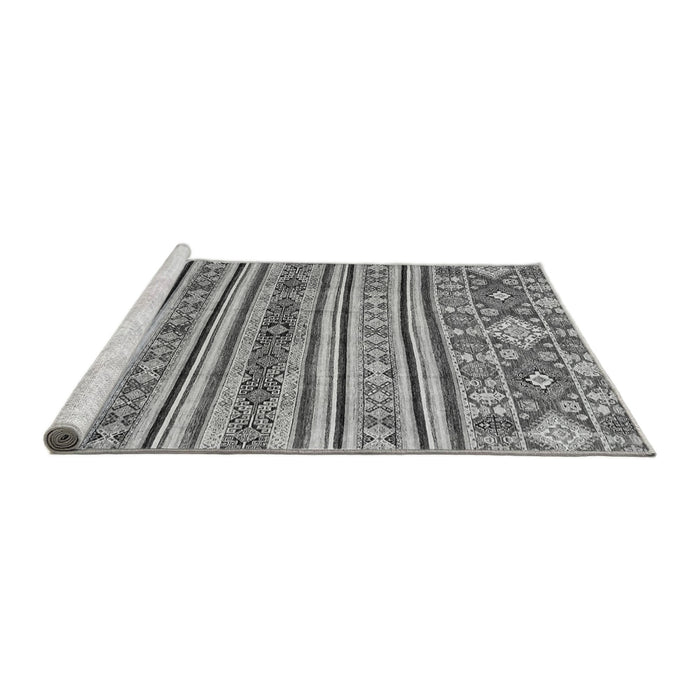 Sideview of Machine Washable Abstract Gray Modern Rug, wshabs2617gry