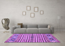 Machine Washable Abstract Purple Modern Area Rugs in a Living Room, wshabs2617pur