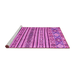 Sideview of Machine Washable Abstract Pink Modern Rug, wshabs2617pnk