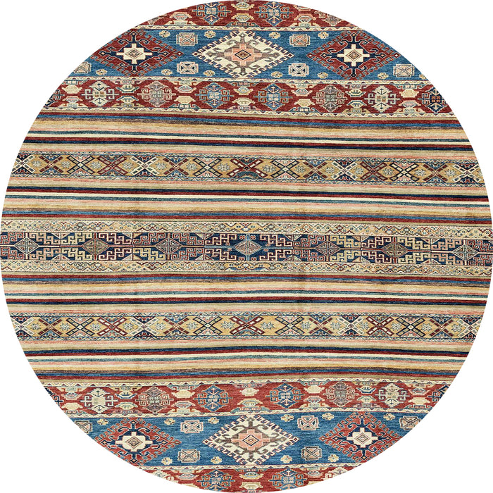 Round Machine Washable Abstract Brown Rug, wshabs2617