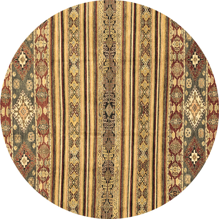 Round Abstract Brown Modern Rug, abs2617brn