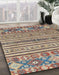 Abstract Brown Modern Rug in Family Room, abs2617