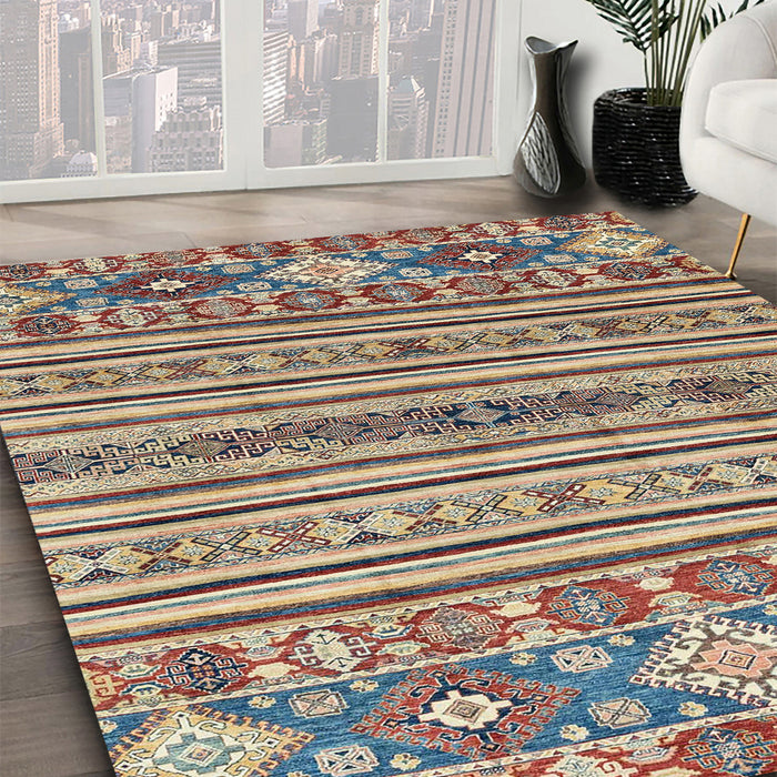 Abstract Brown Modern Rug in Family Room, abs2617