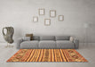 Machine Washable Abstract Orange Modern Area Rugs in a Living Room, wshabs2617org