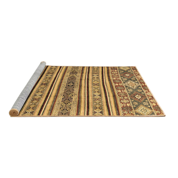 Sideview of Machine Washable Abstract Brown Modern Rug, wshabs2617brn