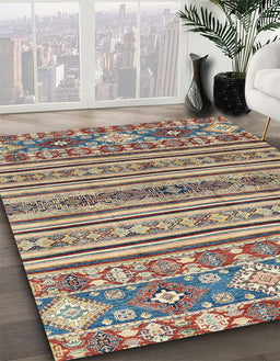 Machine Washable Abstract Brown Rug in a Family Room, wshabs2617