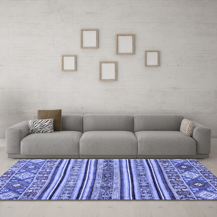Machine Washable Abstract Blue Modern Rug in a Living Room, wshabs2617blu