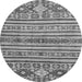 Round Machine Washable Abstract Gray Modern Rug, wshabs2617gry