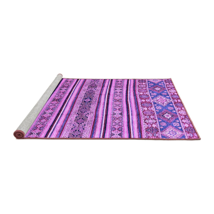 Sideview of Machine Washable Abstract Purple Modern Area Rugs, wshabs2617pur