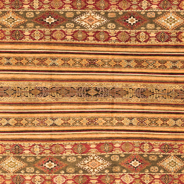 Square Machine Washable Abstract Orange Modern Area Rugs, wshabs2617org