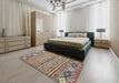 Abstract Brown Modern Rug in a Bedroom, abs2617