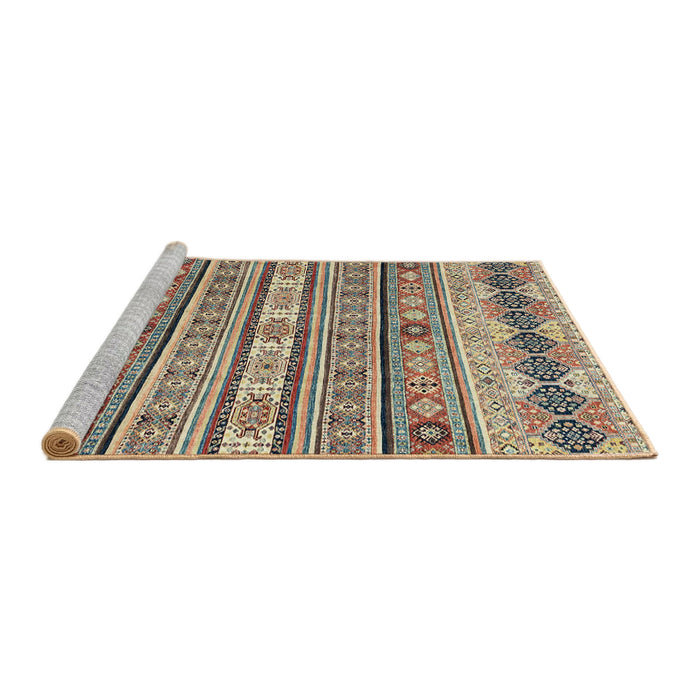Sideview of Machine Washable Abstract Brown Rug, wshabs2618