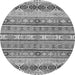 Round Abstract Gray Modern Rug, abs2618gry