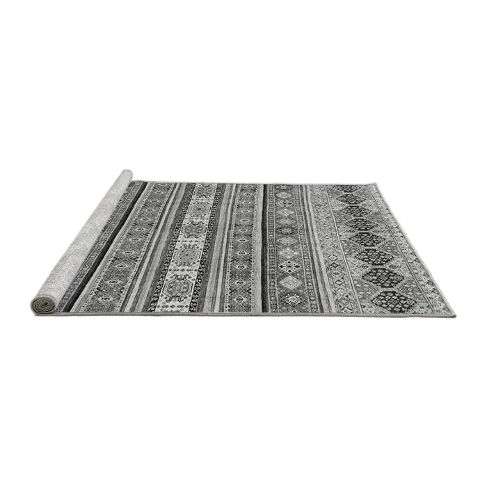 Sideview of Machine Washable Abstract Gray Modern Rug, wshabs2618gry
