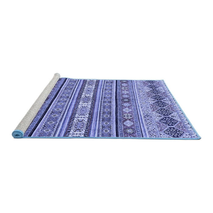 Sideview of Machine Washable Abstract Blue Modern Rug, wshabs2618blu